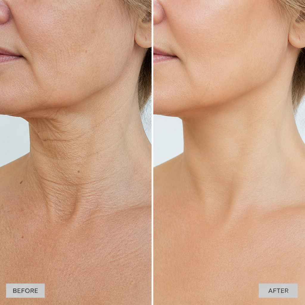2. It Smooths The Crepey Skin On Your Neck Too
